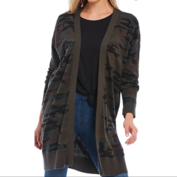 Anthropologie Sweaters - XS Sanctuary Open Front Camouflage Cardigan Longline